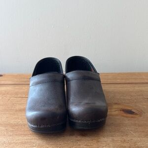 Dansko Dark Brown Leather Clogs